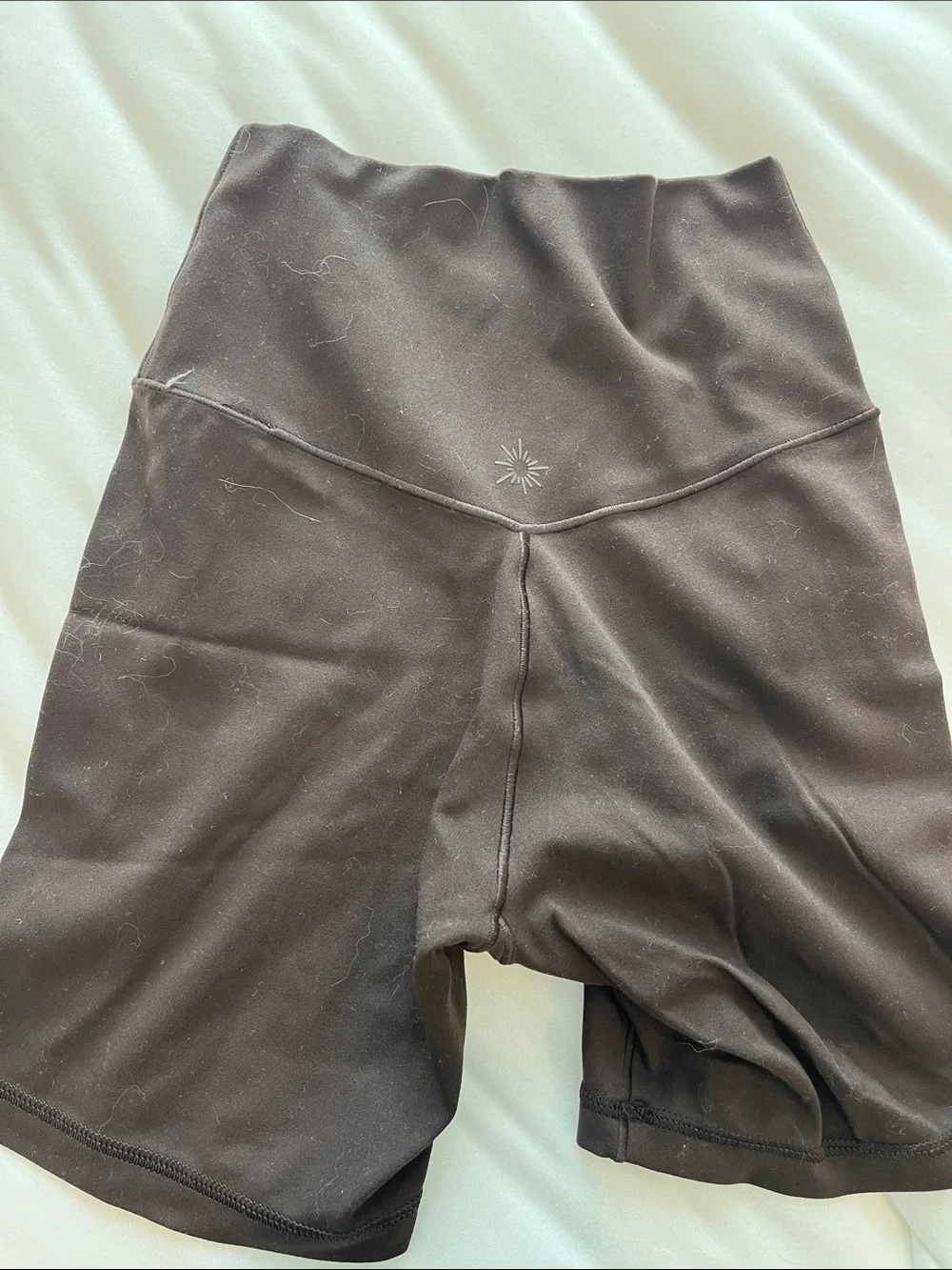 Aerie-offline High-Rise Black Women’s Bike Shorts with Crossover Waistband